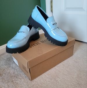 Steve Madden 8 Lawrence Patten Leather Platform Loafers